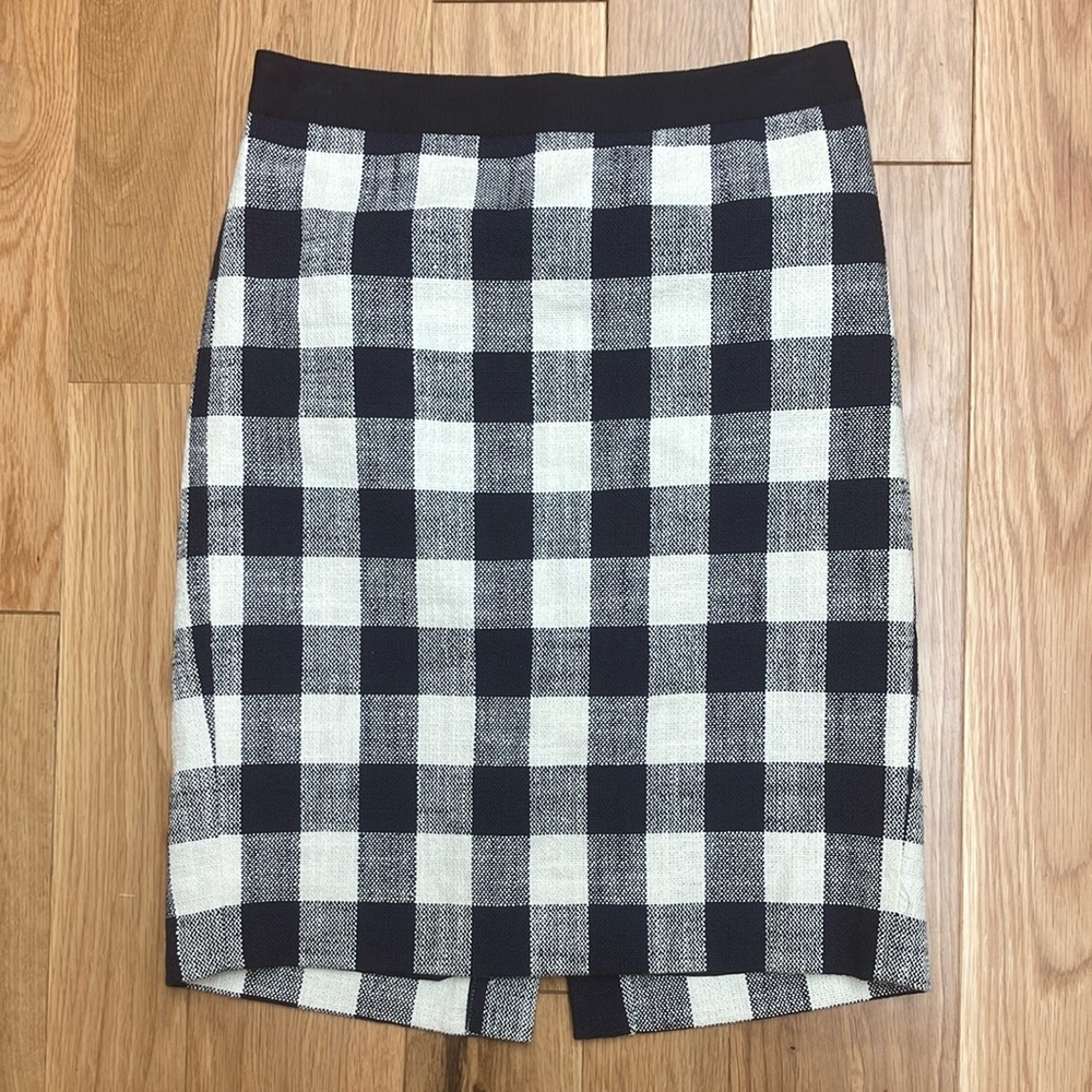 J. Crew Navy  and White Knee-Length Pencil Skirt for Work size 00